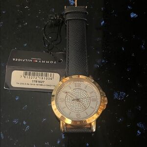 Tommy Hilfiger Gold and Black Timepiece